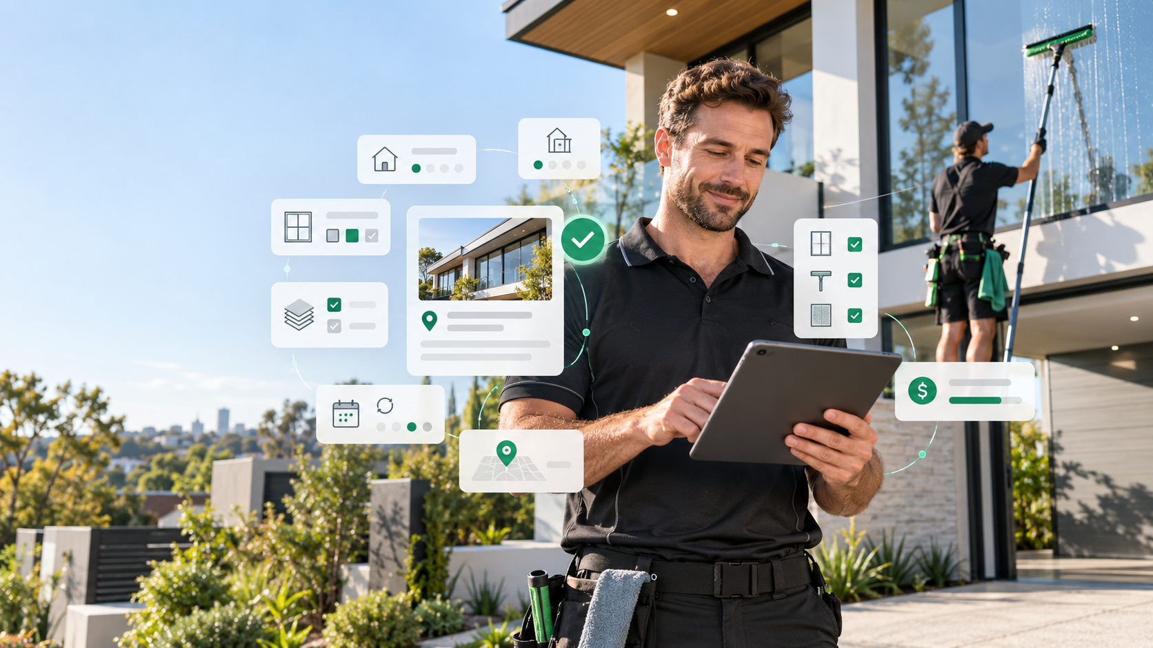 Window cleaning instant quote software illustration