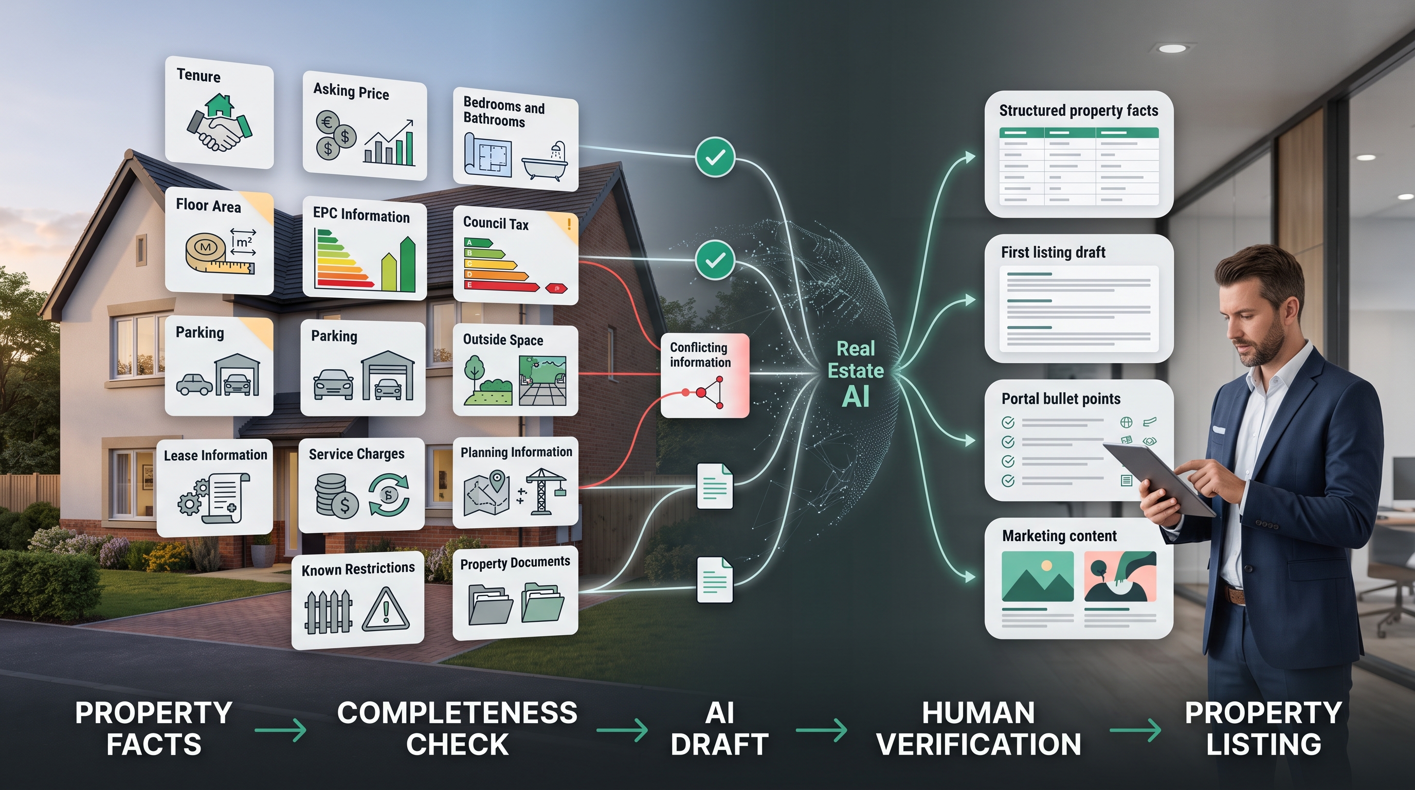Real Estate AI property information to listing workflow