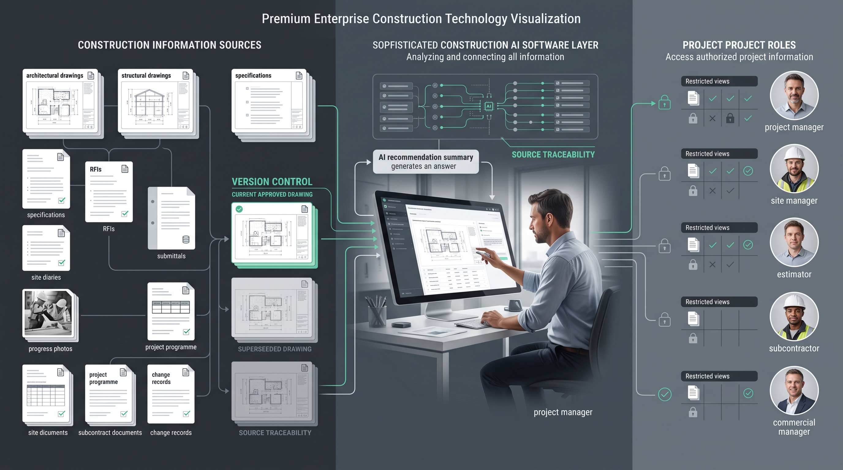Construction AI permissions and controlled project access workflow